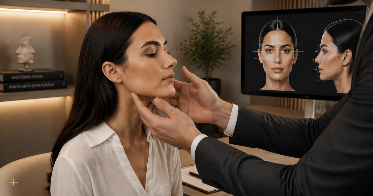 Análise facial antes da rinoplastia considerando proporções do rosto
